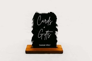 Products: Cards + Gifts Sign - Black - Wanaka Wedding Hire