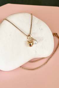 Jewellery: Penny Foggo - Golden Apple and Pearl Necklace