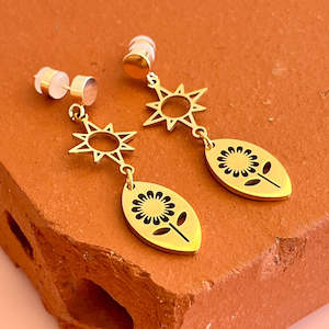 Fine Thanks: Fine, thanks. Flower and Sun Earrings