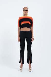 Arthur Apparel: Arthur Apparel Low Rise Split Trouser - Black