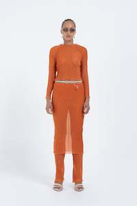 Arthur Apparel: Arthur Apparel Tube Skirt - Orange Croc