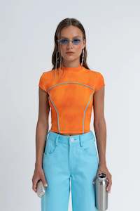 Arthur Apparel Contrast Bind Tee - Tobiko LUCKY LAST 14