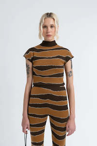 Arthur Apparel: Arthur Apparel Knitted Cap Sleeve Tee - Kelp