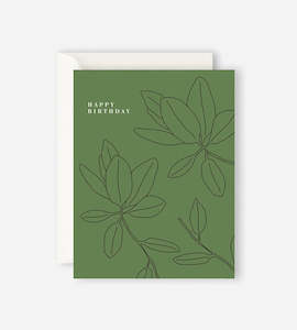 Father Rabbit Card - Happy Birthday Green