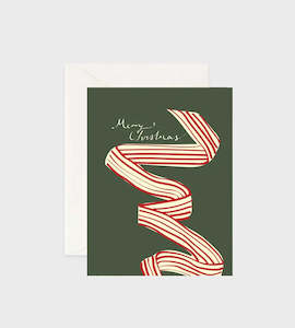 Father Rabbit Card - Merry Christmas Ribbon