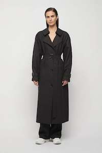 Friend of Audrey Browne Oversized Trench Coat - Black
