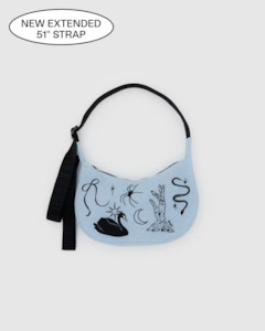 Baggu: Baggu Small Nylon Crescent Bag - Embroidered Ballet Icons