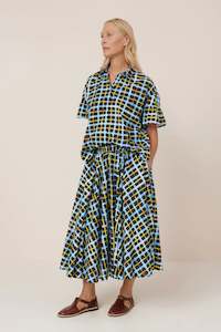 Kowtow Clothing: Kowtow Motion Skirt - Neon Tartan