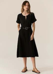 Pol Faire Belt Dress - Black