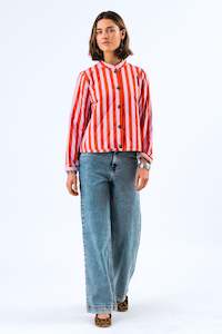 Lollys Laundry Emilia Jacket - Stripe Pink & Orange