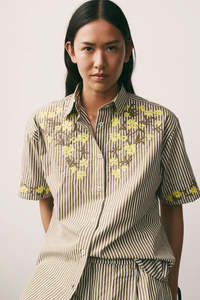 Kowtow Clothing: Kowtow Wildflower Shirt - Treetop Stripe