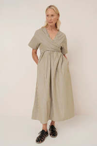 Kowtow Clothing: Kowtow Composer Dress - Treetop Stripe