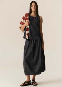 Pol: Pol Avrid Skirt - Chambray