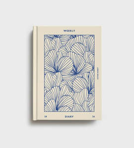 Father Rabbit Clothing: Father Rabbit 2026 Diary - Prussian Blue Floral Weekly