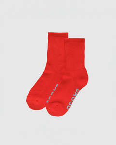 Baggu: Baggu Socks - Ribbed Crew - Candy Apple