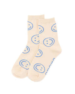 Baggu: Baggu Socks - Crew - Ecru Periwinkle