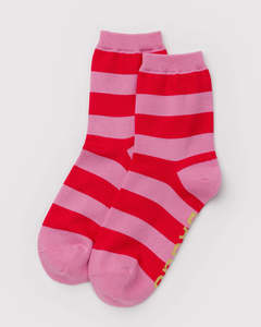 Baggu Socks - Crew - Pink Stripe