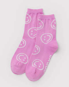 Baggu Crew Sock - Pink Happy