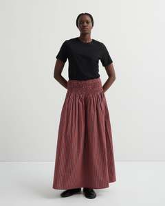 Kowtow Clothing: Kowtow Weaver Skirt - Maroon Check