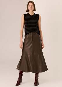 Pol: Pol Carmel Striped Vest - Black/Choc