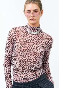 Lollys Laundry Orie Top - Pink Leopard Print