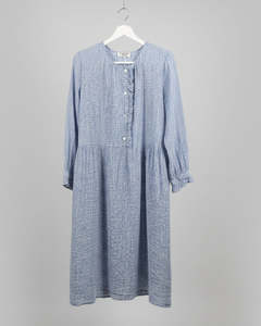 Wanda Harland Preloved: PRELOVED Twenty-Seven Names Blue checked dress long sleeved - size 12 HOLE ON SLEEVE