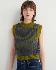 Kowtow Clothing: Kowtow Grid Vest - Field