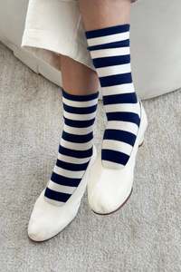 Le Bon Shoppe WALLY SOCKS WIDE -WIDE/NAVY STRIPE