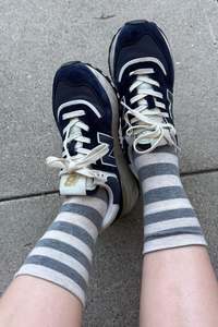 Le Bon Shoppe WALLY SOCKS WIDE -WIDE/GREY STRIPE