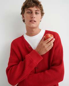 Kowtow Fisher Cardigan - Poppy Red