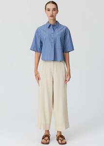 Pol: Pol Aubin Camp Shirt - Blue/Butter