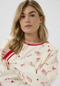 Saint Tropez: Saint Tropez Pemilia Sweatshirt - Ice Red Mon Amour