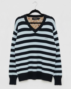 Wanda Harland Preloved: PRELOVED Paul Smith Jumper - Sky Blue and Navy Stripe size XL