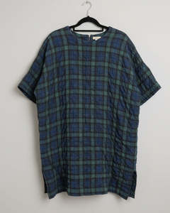 PRELOVED Kloke Blue and Green Checked Dress/Tunic size small (v. big small)