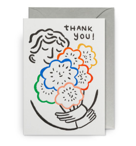 Card - Lagom Thank You! Floral Bouquet Retro