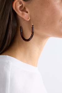 Elk: Elk Aki Hoop Earring - Speckled Tortoiseshell