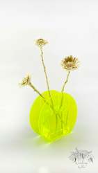 Vessels: Highlighter Yellow Acrylic Circle Vase