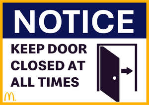Keep Door Closed - A5 or A4 size - Double sided