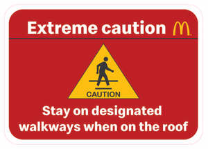 Caution on roof A5 size