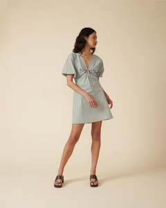 Ruby Donovan Minidress (Khaki Gingham)