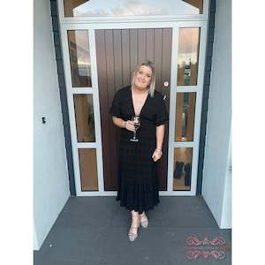 Ruby Mirella V-Neck Dress (Black)