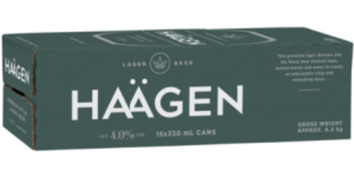 Beer: Haagen 18 pack 330ml
