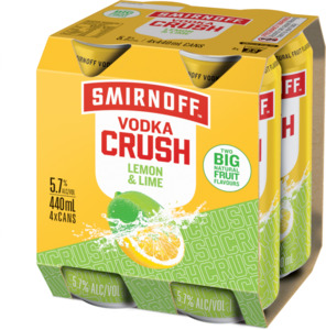 Smirnoff Crush Lemon & Lime 4 pack