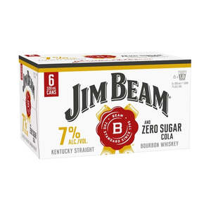 Jim Beam Gold Zero Cola 7% 6 pack 330ml cans