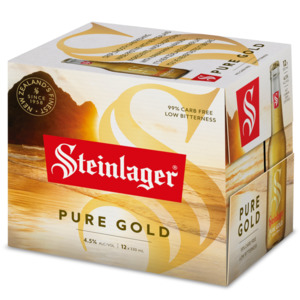 Frontpage: Steinlager Gold 12 pack bottles