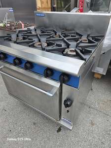 Commercial Gas Burners: Aps1354 Blueseal G506DF 6 burner with oven and warranty