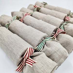 Reusable Christmas Crackers: Luxury Linen (6 Reusable Christmas Crackers)