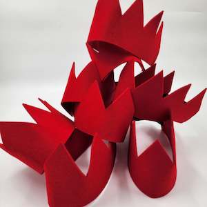 Christmas Cracker Supplies: Felt Cracker Crowns (6 x Reusable Party Hats)