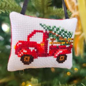 Reusable Gifting Supplies: Truck with tree Ornament