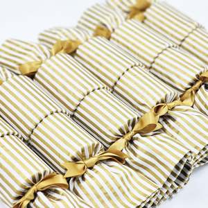 Gold Stripes (6 Reusable Christmas Crackers)